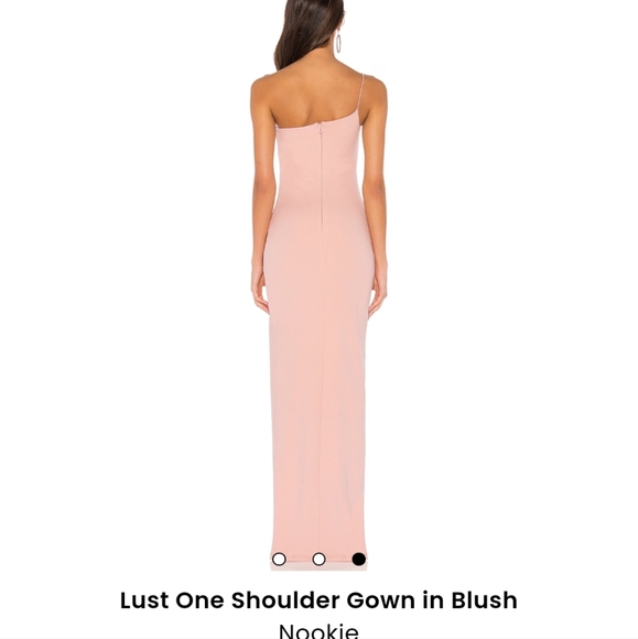 Lust one shoulder gown in blush - Picture 4 of 8